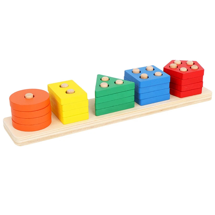 jeu éducatif en bois - formes à empiler Montessori