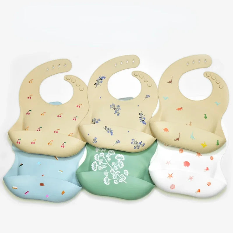 Bavoirs Élégants en Silicone - Collection Tendresse Pastel