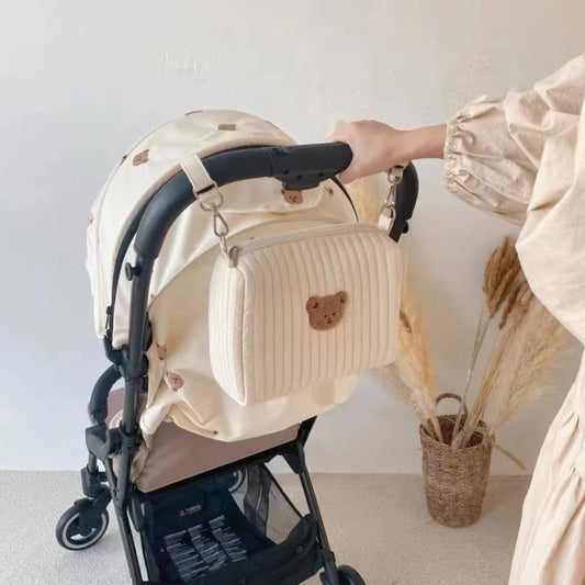 Sac Organisateur Élégant pour Poussette – Rangement Couches et Accessoires Bébé