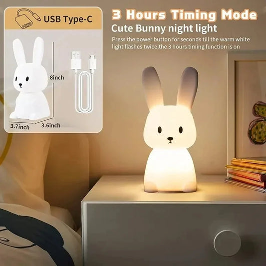 Veilleuse Lapin Magique - Lumière Douce Multicolore