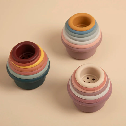 Tour Éducative Empilable en Silicone – Éveil et Motricité Fine